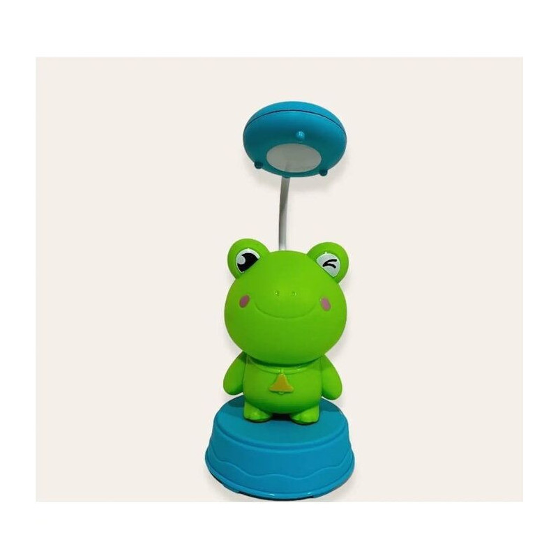Kiddyz NL1 Space Froggy Kids Night Light Desk Lamp (20x10cm) with USB Power &amp; pencil sharpener Green