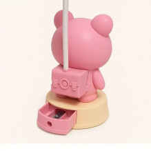 Kiddyz NL2 Space Froggy Kids Night Light Desk Lamp (20x10cm) with USB Power &amp; pencil sharpener Pink