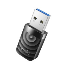 „Cudy WU1300S AirMax AC1300“ dviejų dažnių „WiFi“ USB adapteris, USB 3.0, didelio greičio, didelio stiprinimo, juodas