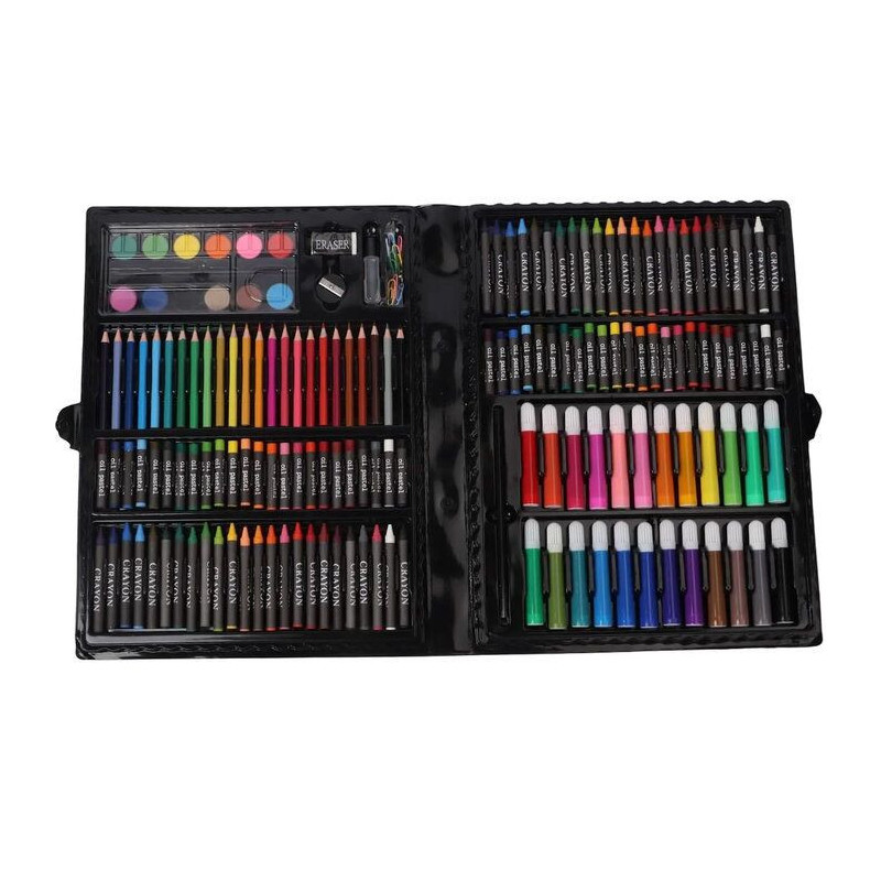 iLike 168pcs Art Set Drawing &amp; Painting Kit with Markers Crayons Pencils Watercolors Storage Case
