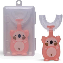 Kiddyz U1 Electric Tooth brush kids 2-6 years U shape soft silicone bristles + Dustproof case Pink