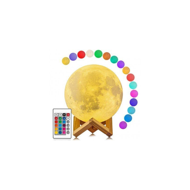 Elight Smart Moon Lamp Projector Sound Reactive RGB Light + Laser + Timer Remote Controlled Beige