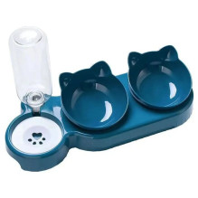 iLike Pet Cat &amp; Dog Feeding Station 40x22cm with Automatic 500ml Water Dispenser+ 2 Bowls