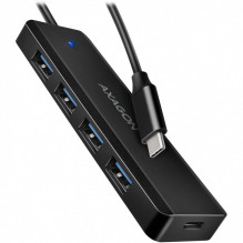 Axagon AXAGON HUE-C1C 4x USB3.2 Gen 1 Travel hub, USB-C power IN, w. 20cm Type-C cable