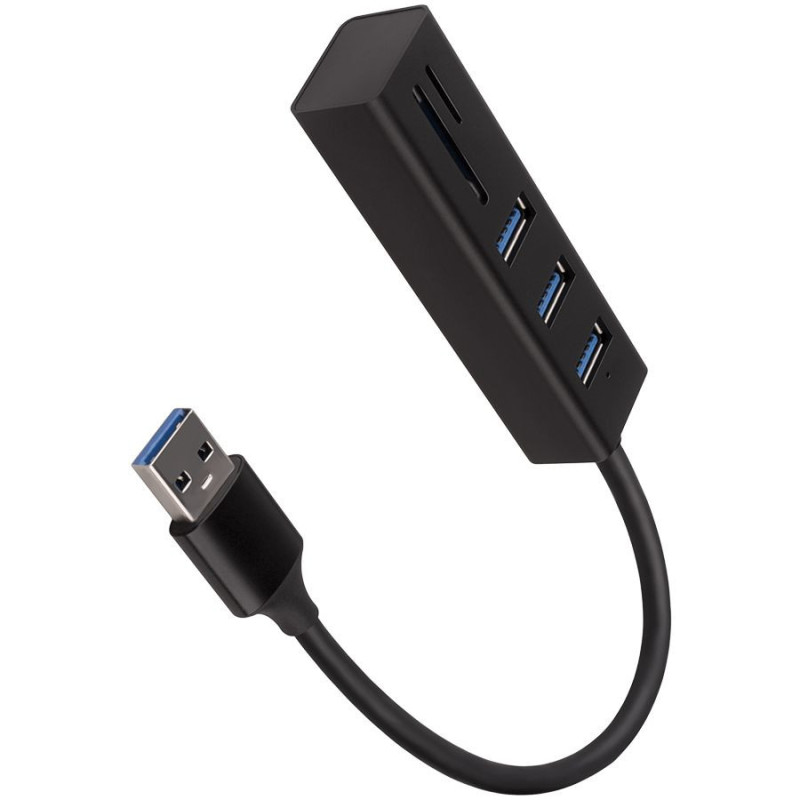 Axagon AXAGON HMA-CR3A 3x USB-A + SD / microSD, USB3.2 Gen 1 hub, metal, 20cm USB-A cable