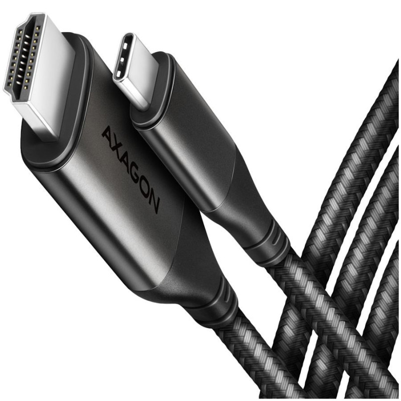 „Axagon AXAGON RVC-HI2MC“ USB-C - HDMI 2.0 adapteris, 4K / 60Hz, aliuminis, 1,8 m laidas