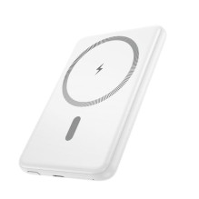 „Hoco J140A Tony PD20W“ itin plona magnetinė išorinė baterija (5000 mAh), balta