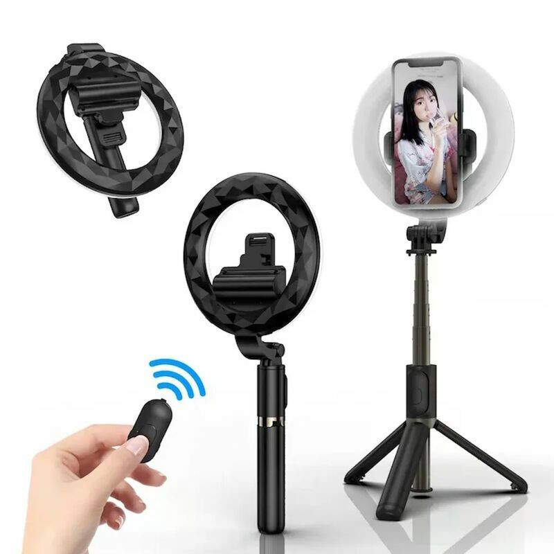 Elight L07 Professional Selfie Stick (length max 90cm) with Ring LED Light / Tripod / Shutter button