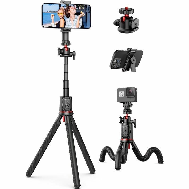 Elight C03 Octopus flexi tripod stand 55cm with Smartphone / LED Ring / 3 / 4 screw fix Shutter button