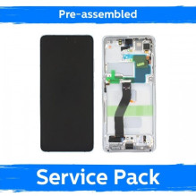 Screen for Samsung G998 S21 Ultra with frame / Phantom Silver / (Pre-assembled Service Pack)