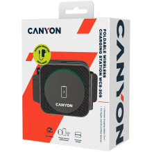 CANYON belaidis įkroviklis WS-305 15W 3in1 Sulankstomas juodas
