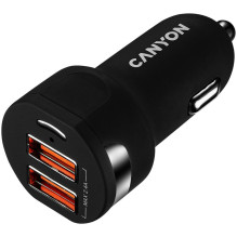 CANYON automobilinis įkroviklis C-04 2.4A / 2USB-A Black