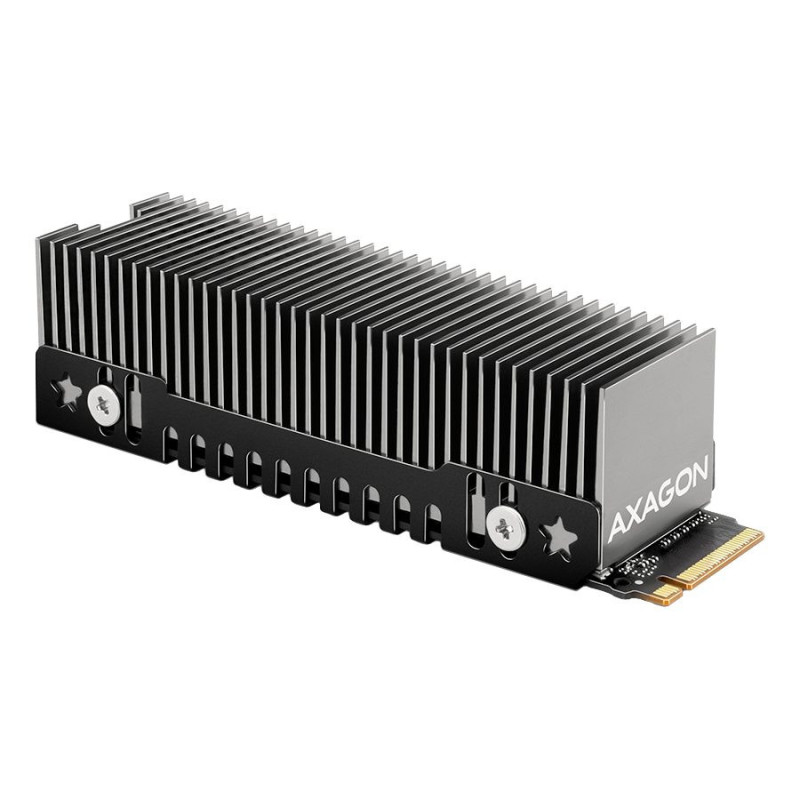 AXAGON CLR-M2XT pasyvus - M.2 SSD, 80 mm SSD, ALU korpusas, silikoninės šiluminės pagalvėlės, aukštis 20 mm