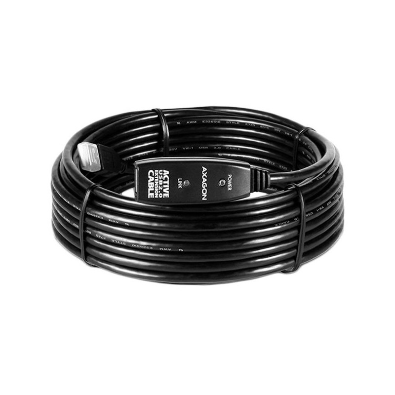 Aktyvaus prailginimo USB 2.0 AM AF laidas, 10 m ilgio. Maitinimo variantas.
