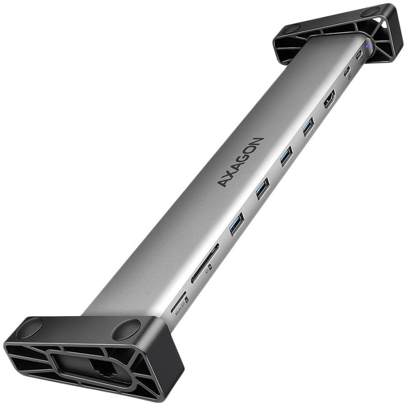 AXAGON HMC-10HLS, USB 5Gbps hub, 4x USB-A, HDMI 4K / 60Hz, RJ-45, SD / microSD, PD 100W, 25cm USB-C cable