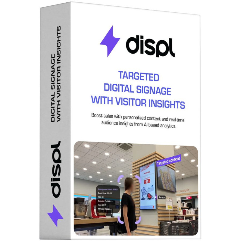 Displ, Targeted Digital Signage with Visitors Insights, 1 year license