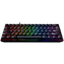 „Razer Huntsman Mini“ (raudonas jungiklis), JAV išdėstymas, juodas, „Razer“ optinis jungiklis, „Razer Chroma“ tinkinamas
