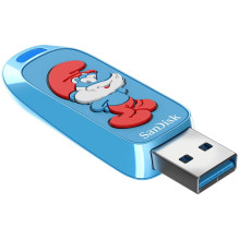 „SanDisk“ USB 3.2, „Ingot Type-A“, 130 MB/s, „Papa Smurf“ leidimas, 4x6 lizdinės plokštelės, pasaulinis