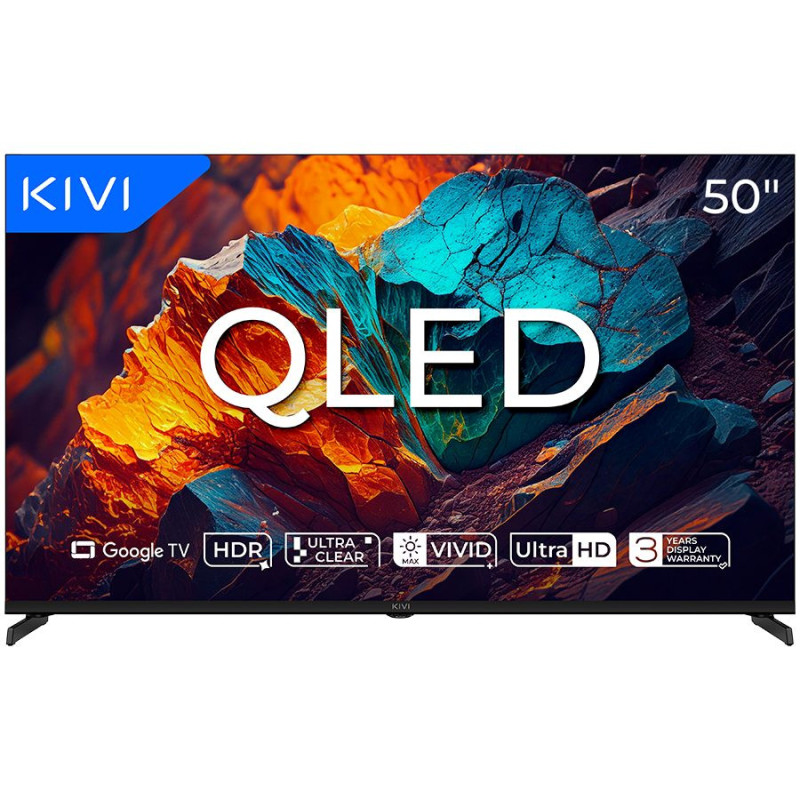 TV KIVI 50U720QB 50\'\' QLED 4K Google TV, Dolby Audio, Max Vivid, HDMI 2.1