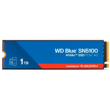 SSD WD Blue SN5100 1TB M.2 2280 PCIe Gen4 x4 NVMe QLC 3D, skaitymo / rašymo greitis: 7100 / 6700 MBps, IOPS 1000K / 1300
