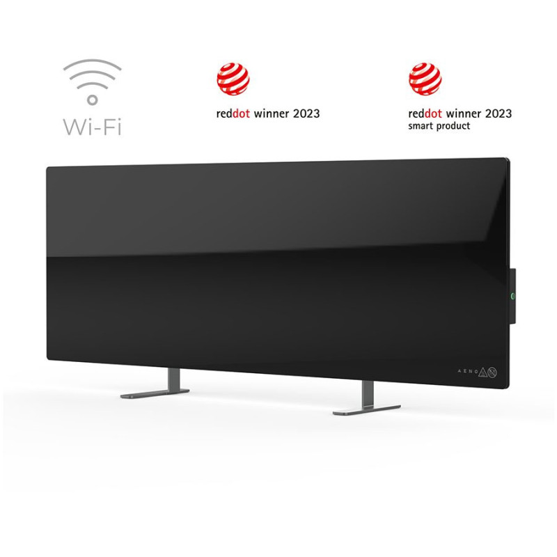 AENO Premium Eco Smart Heater, 700W, Grūdintas stiklas, Infraraudonųjų spindulių+konvekcinis šildymo tipas, Kištuko tipa