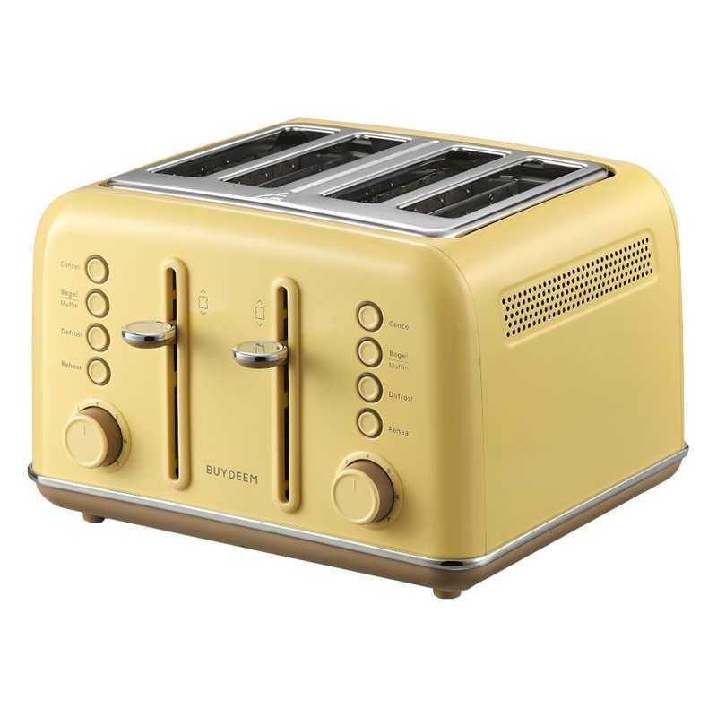 BUYDEEM 4 riekelių skrudintuvas, modelis DT640E, spalva Mellow Yellow, ES