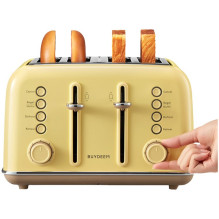 BUYDEEM 4 riekelių skrudintuvas, modelis DT640E, spalva Mellow Yellow, ES