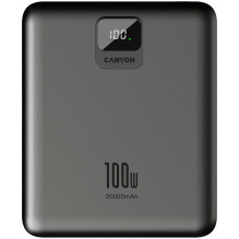 CANYON power bank PB-2008 LED FLAT 20000 mAh PD100W QC3.0 Dark Grey