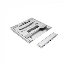 „Canyon“ nešiojamųjų kompiuterių stovas su šakotuvu, TYPE CF į HDMI2.0+2USB3.0+USBC3.0+RJ45+PD, TYEP C į C kabelis 1m ba