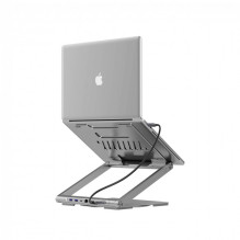 Canyon Laptop stands with hub, TYPE C F to HDMI2.0+2USB3.0+USBC3.0+RJ45+PD, TYEP C TO C cable 1m white with Emarker: HUS