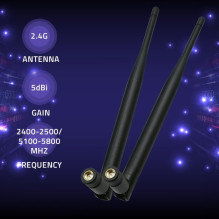 „Qoltec 57046“ „Wi-Fi“ antena, 2,4 / 2,5 GHz, 5,1 / 5,8 GHz, 5 dBi, visakryptė, skirta naudoti patalpose