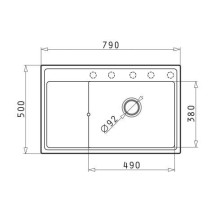 Komplektas - Kriauklė PYRAMIS CAMEA (79x50) 1B 1D R + Maišytuvas IDEA Black Edition - 070168502BE - Volcano