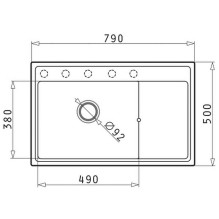 Komplektas - PYRAMIS CAMEA (79X50) 1B 1D L kriauklė + IDEA BLACK EDITION maišytuvas - 070168402BE - Volcano