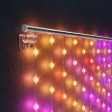 Twinkly Matrix - 480 RGB LED Pearl-shaped lights, clear wire, 3.3x3.3ft F-plug type