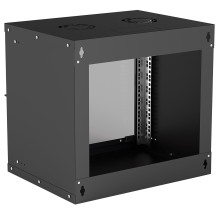 Intellinet 19" Network Cabinet - Wall Mount (Basic), 9U, 400mm Deep, Black, Flatpack, Max 50kg, Usable Depth 340mm,