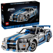 LEGO TECHNIC 42210 2 Greiti ir įsiutę Nissan Skyline GT-R (R34)