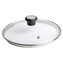 Tefal 28097612 pan lid Round Black, Stainless steel, Transparent