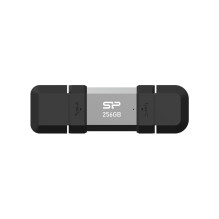 „Silicon Power SP256GBUC3C51V1S“ USB atmintinė, 256 GB, USB A tipo / USB C tipo 3.2 kartos 1 (3.1 kartos 1), juoda, sida