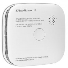 Certified wireless smoke detector with battery, Tuya, Wi-Fi, sensor life 10 years