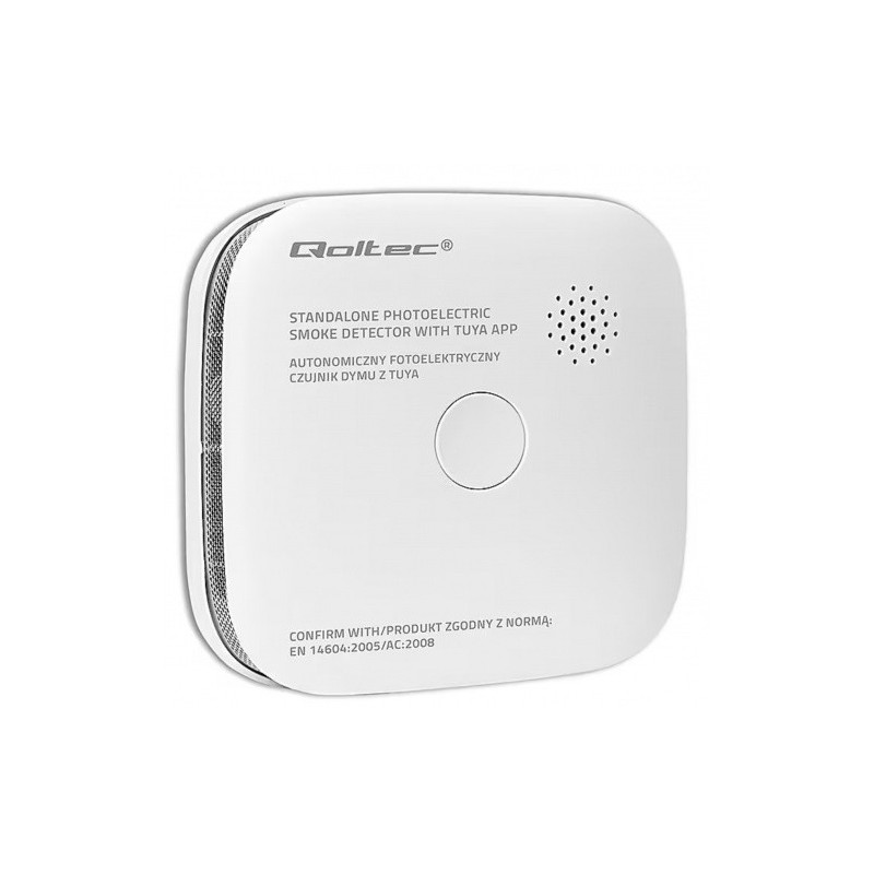 Certified wireless smoke detector with battery, Tuya, Wi-Fi, sensor life 10 years