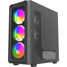Savio Noctis Glass RGB Cube Black