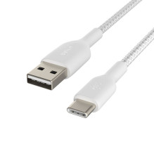 Belkin BOOST CHARGE USB-A to USB-C Cable, Braided, 2M White