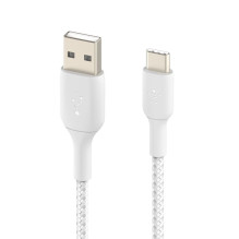 Belkin BOOST CHARGE USB-A to USB-C Cable, Braided, 2M White