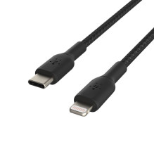Belkin BOOST CHARGE USB-C to Lightning Cable, Braided, 2M Black
