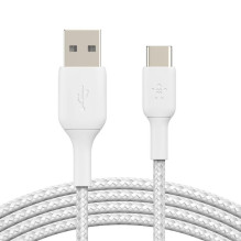 Belkin BOOST CHARGE USB-A to USB-C Cable, Braided, 2M White