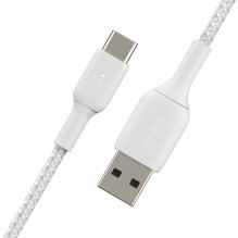 Belkin BOOST CHARGE USB-A to USB-C Cable, Braided, 2M White