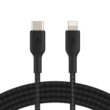 Belkin Belkin BOOST CHARGE USB-C to Lightning Cable, Braided, 1M Black
