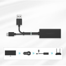 Ugreen Ugreen 30985 external network card for Chromecast with micro USB / USB-A connectors 100Mb / s 1m - black