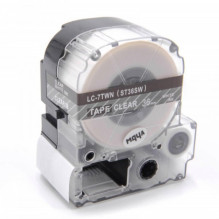 Ribbon cassette replaces Epson LC-7TWN, 36mm, white on transparent