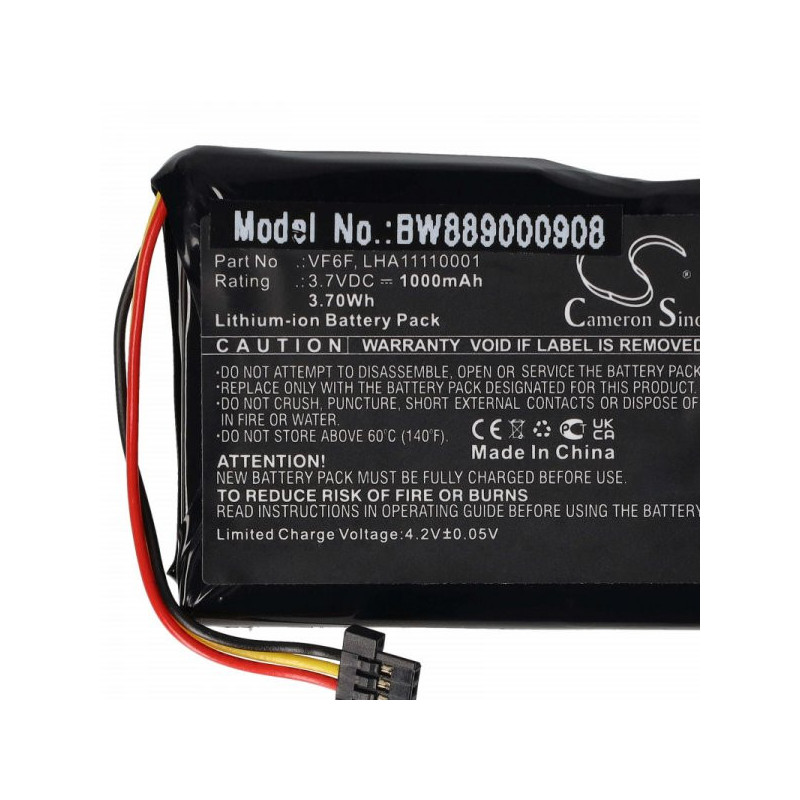 Battery like VF6F for TomTom Start 52 ua 1000mAh